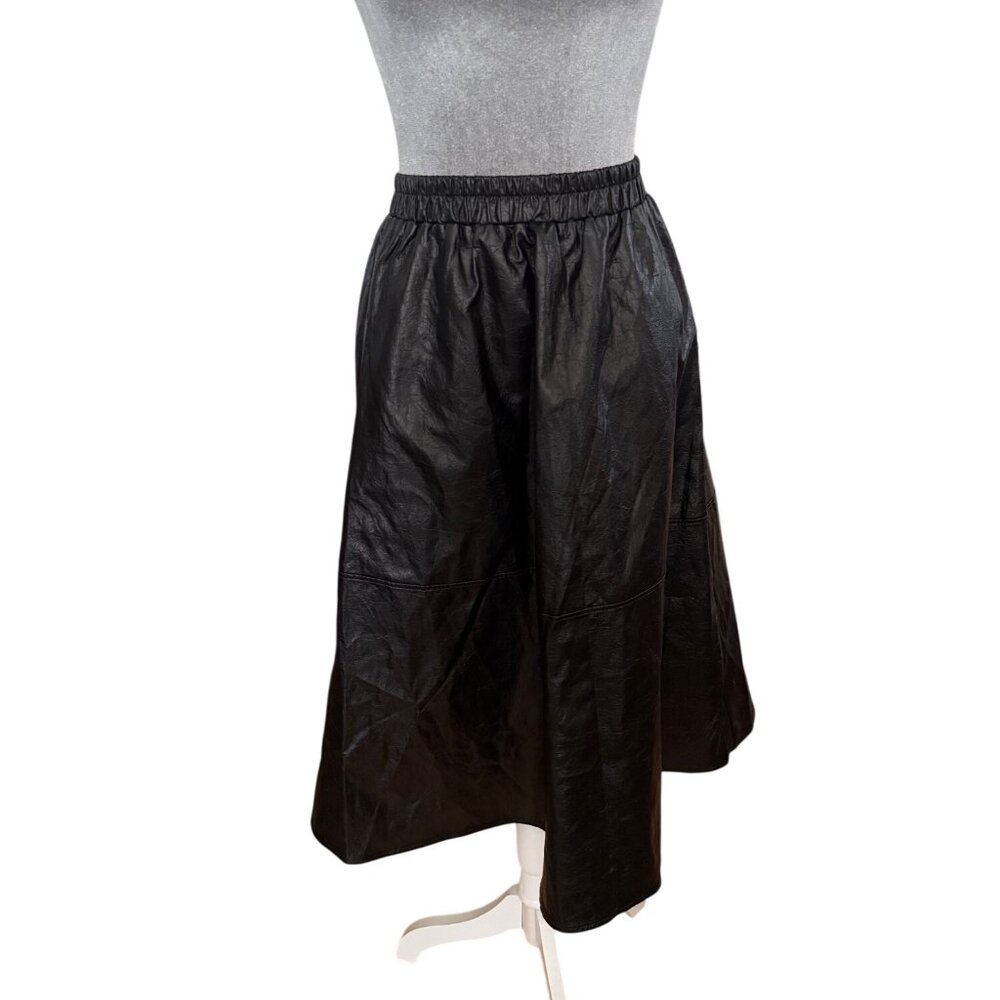 Ki Laphee Black Mid-Length Elastic Waist Skirt S NWT - Picture 2 of 5